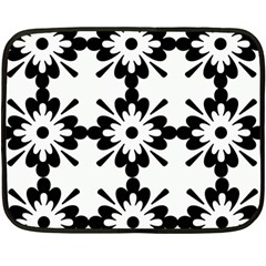 Floral Illustration Black And White Double Sided Fleece Blanket (mini) 