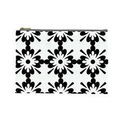 Floral Illustration Black And White Cosmetic Bag (large)  by Amaryn4rt