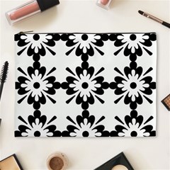 Floral Illustration Black And White Cosmetic Bag (xl)