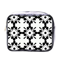 Floral Illustration Black And White Mini Toiletries Bags