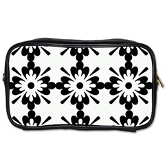 Floral Illustration Black And White Toiletries Bags 2-side