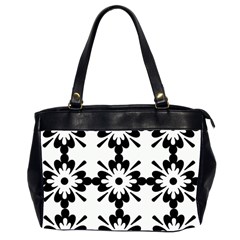 Floral Illustration Black And White Office Handbags (2 Sides) 