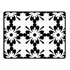 Floral Illustration Black And White Fleece Blanket (small) by Amaryn4rt