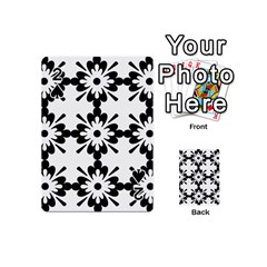 Floral Illustration Black And White Playing Cards 54 (mini)  by Amaryn4rt