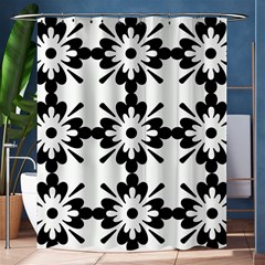 Floral Illustration Black And White Shower Curtain 60  X 72  (medium) 