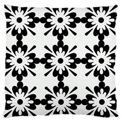 Floral Illustration Black And White Large Cushion Case (one Side)