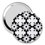 Floral Illustration Black And White 3  Handbag Mirrors Front