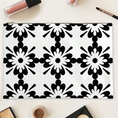 Floral Illustration Black And White Cosmetic Bag (xxl) 