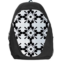 Floral Illustration Black And White Backpack Bag