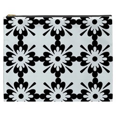 Floral Illustration Black And White Cosmetic Bag (xxxl) 