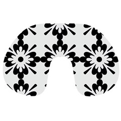 Floral Illustration Black And White Travel Neck Pillows