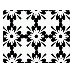 Floral Illustration Black And White Double Sided Flano Blanket (large) 