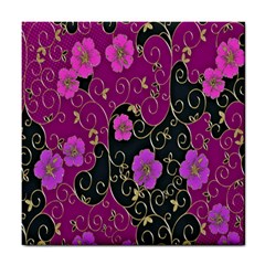 Floral Pattern Background Tile Coasters