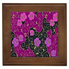 Floral Pattern Background Framed Tiles