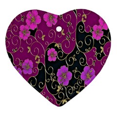 Floral Pattern Background Ornament (heart)