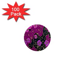 Floral Pattern Background 1  Mini Magnets (100 Pack) 