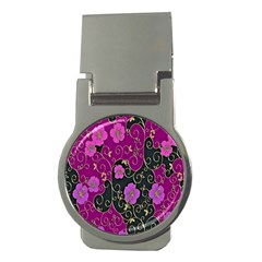 Floral Pattern Background Money Clips (round) 