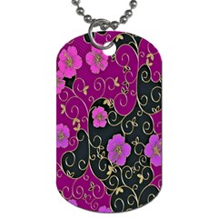 Floral Pattern Background Dog Tag (one Side)