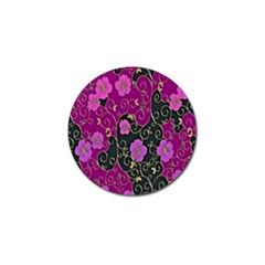 Floral Pattern Background Golf Ball Marker