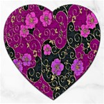 Floral Pattern Background Jigsaw Puzzle (Heart) Front