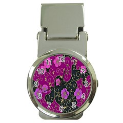 Floral Pattern Background Money Clip Watches