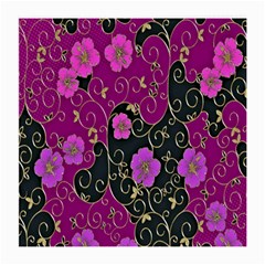 Floral Pattern Background Medium Glasses Cloth (2-side) by Amaryn4rt