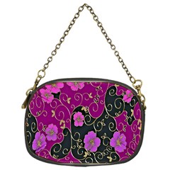 Floral Pattern Background Chain Purses (one Side) 