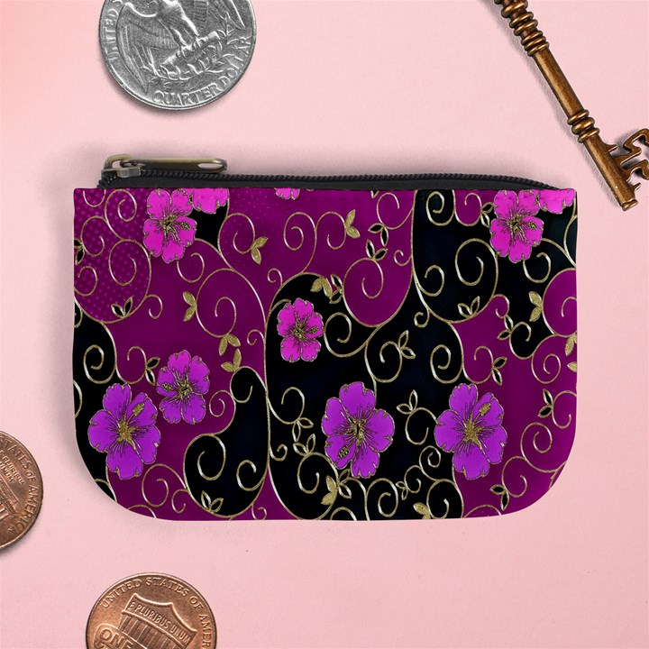 Floral Pattern Background Mini Coin Purses