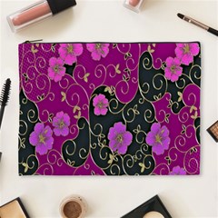 Floral Pattern Background Cosmetic Bag (xl)