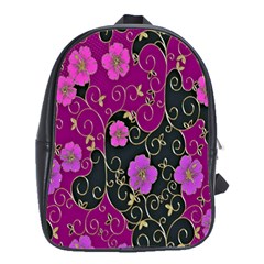 Floral Pattern Background School Bags(large) 