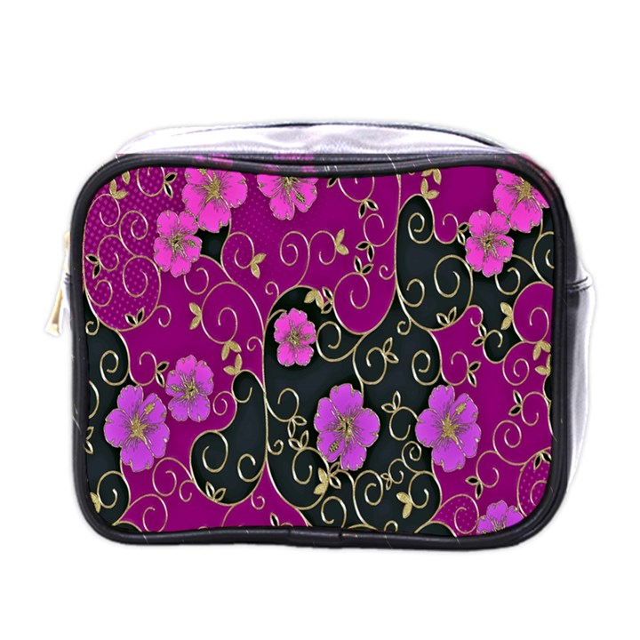 Floral Pattern Background Mini Toiletries Bags