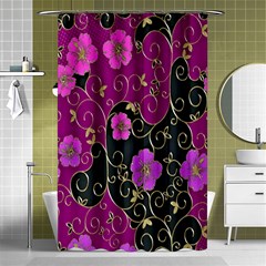 Floral Pattern Background Shower Curtain 48  X 72  (small) 