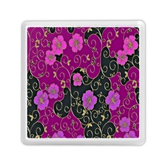 Floral Pattern Background Memory Card Reader (square) 