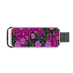 Floral Pattern Background Portable Usb Flash (one Side)