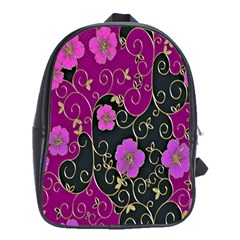 Floral Pattern Background School Bags (xl) 