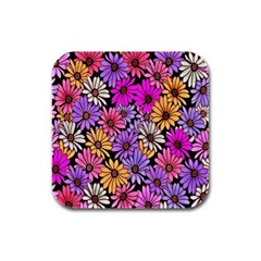 Floral Pattern Rubber Square Coaster (4 Pack) 