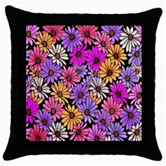 Floral Pattern Throw Pillow Case (black)