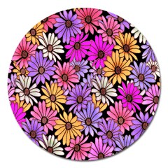 Floral Pattern Magnet 5  (round)