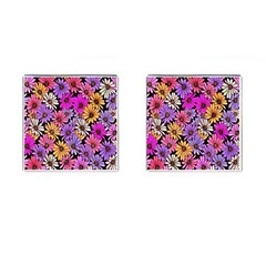 Floral Pattern Cufflinks (square)