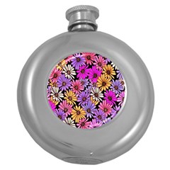 Floral Pattern Round Hip Flask (5 Oz)