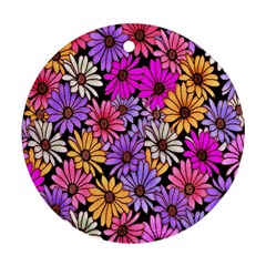 Floral Pattern Round Ornament (two Sides)