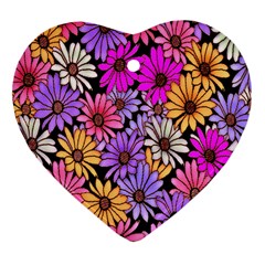 Floral Pattern Heart Ornament (two Sides)