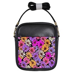 Floral Pattern Girls Sling Bags by Amaryn4rt