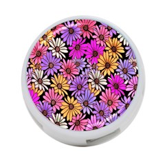 Floral Pattern 4-port Usb Hub (two Sides) 