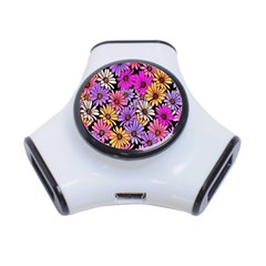 Floral Pattern 3-port Usb Hub