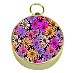 Floral Pattern Gold Compasses