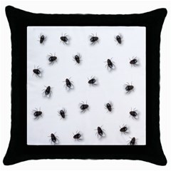 Flies Throw Pillow Case (black)