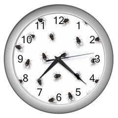 Flies Wall Clocks (silver) 