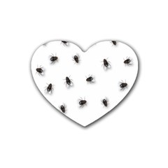 Flies Rubber Coaster (heart) 