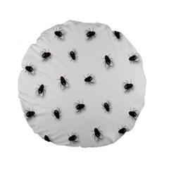 Flies Standard 15  Premium Flano Round Cushions